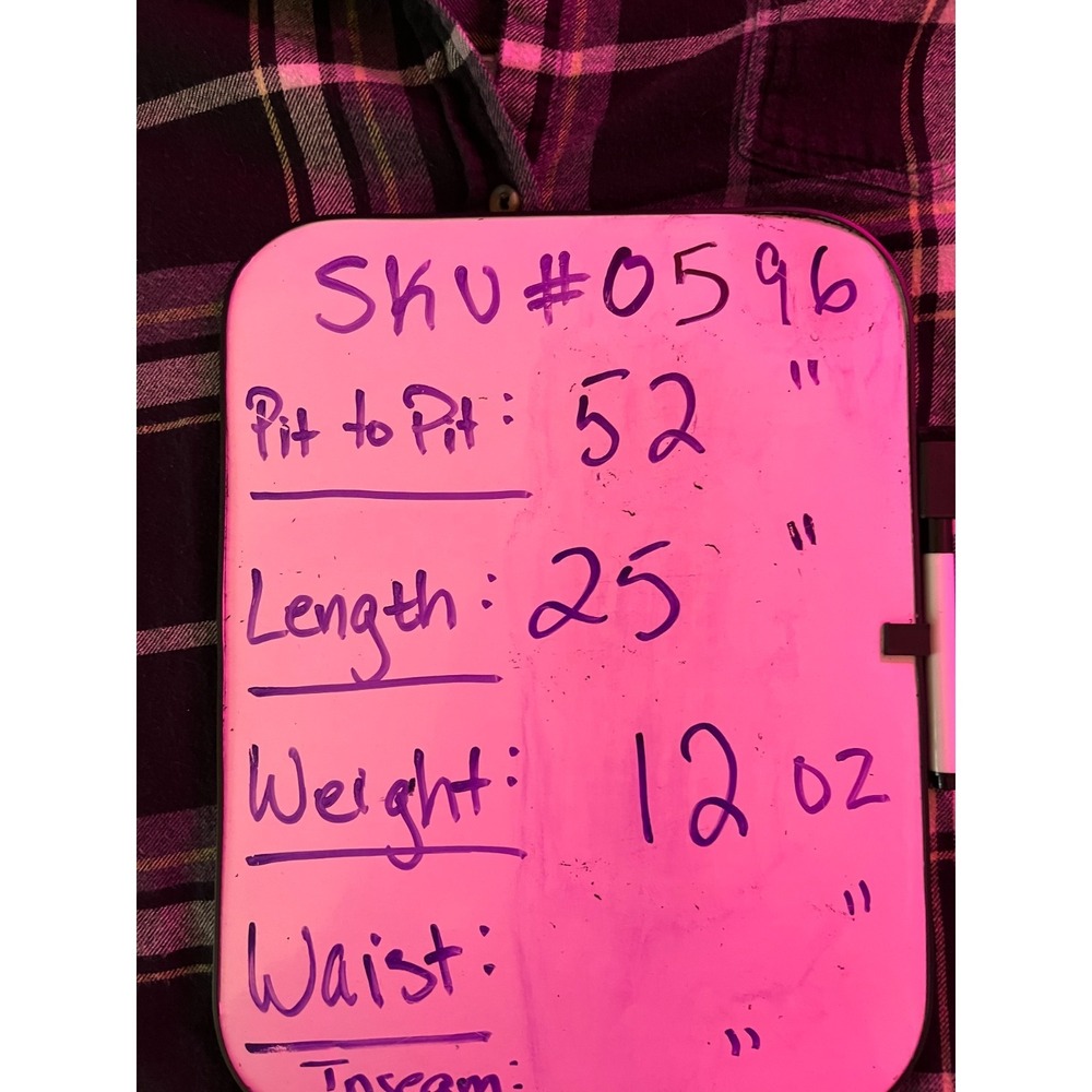 Sonoma Black and Purple Plaid Flannel with Back Graphic Patch - Picture 9 of 9